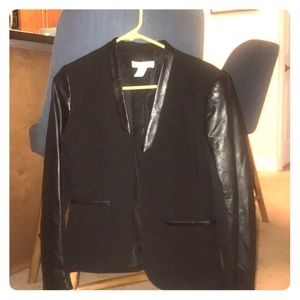 Black blazer with leather trim. H&M